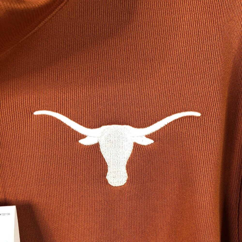 Texas Longhorns Sweatshirt Mens XL Orange NCAA Football Nike Dri Fit Quarter Zip - Picture 14 of 16